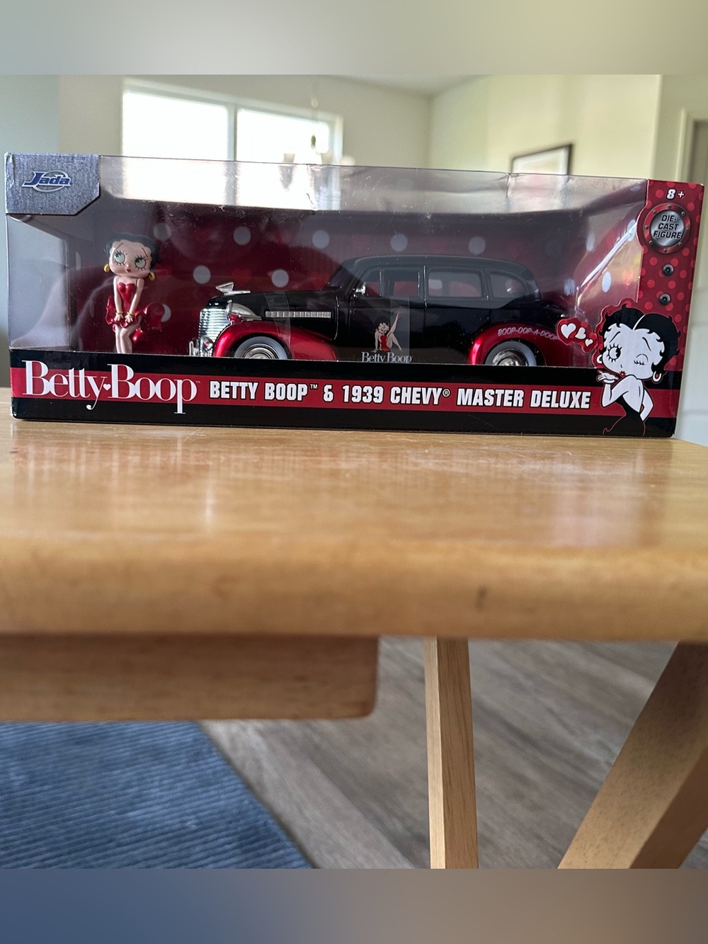 Betty Boop Black & Red Vintage-Style 1939 Chevy Die-Cast Toy Car with Figure